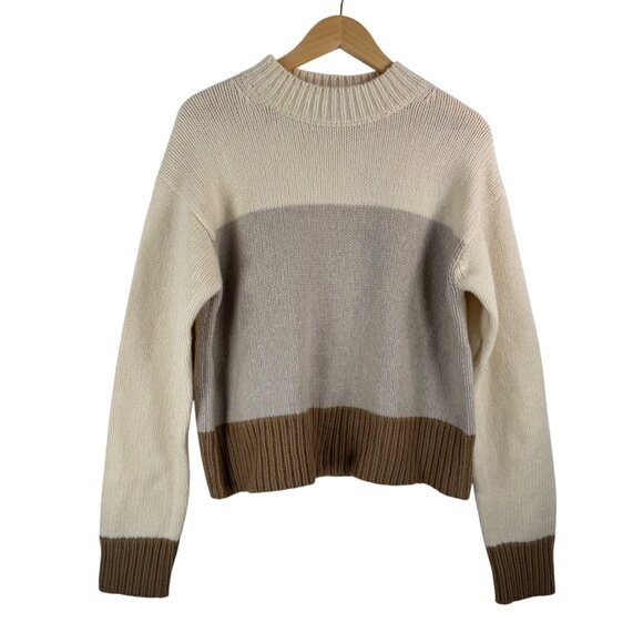 Theory Wool Cashmere blend‎ retro striped relaxed sweater sz M - Picture 1 of 6